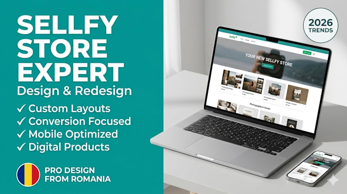 design or redesign a premium sellfy store