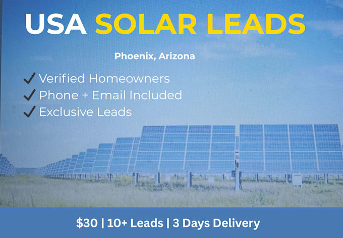provide solar installation leads in phoenix arizona high intent