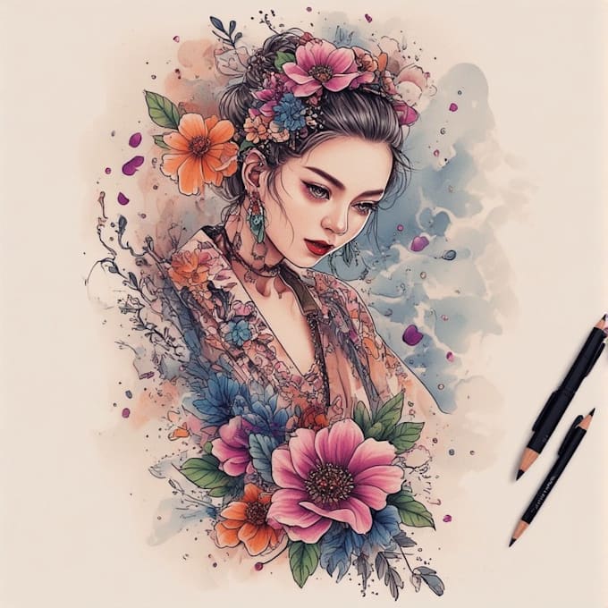 draw anime tattoo design unique style