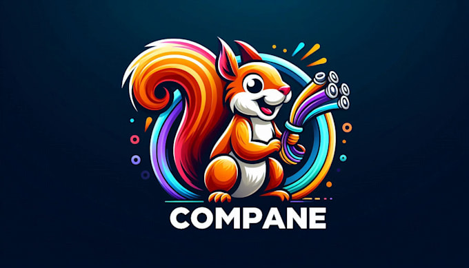make a wired squirrel mascot logo for commercial use