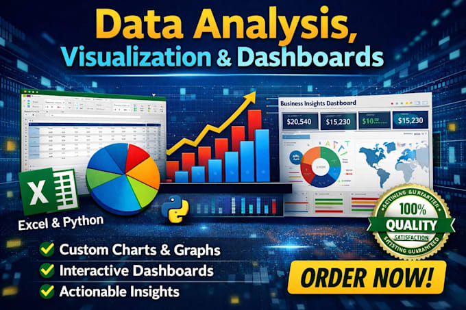 do data analysis and create professional excel dashboards