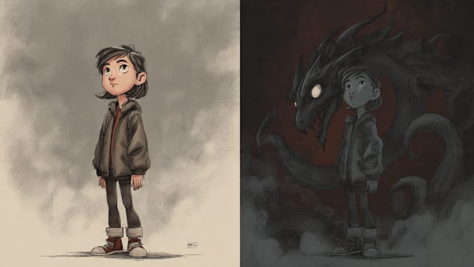 create sensual character or illustrations with dark vibes