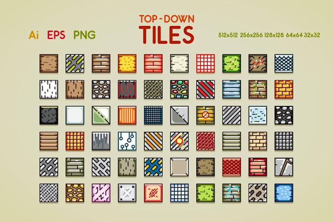 pixel art tileset, sprite sheet, game assets, tilemap, background, 8x8, 16x16