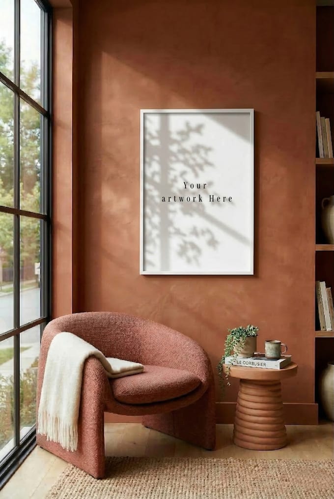 create modern frame mockup minimalist wall art psd mockup