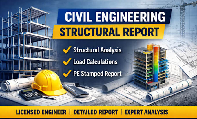 prepare civil engineering structural report structural analysis calculations