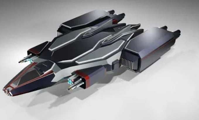 3d space ship model,spaceship interior, robot 3d sculpting, 3d starship model
