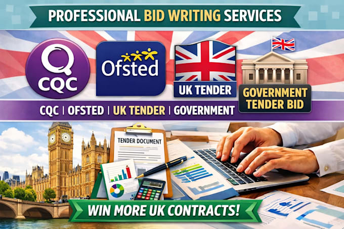 write UK tender bid, cqc and ofsted registration