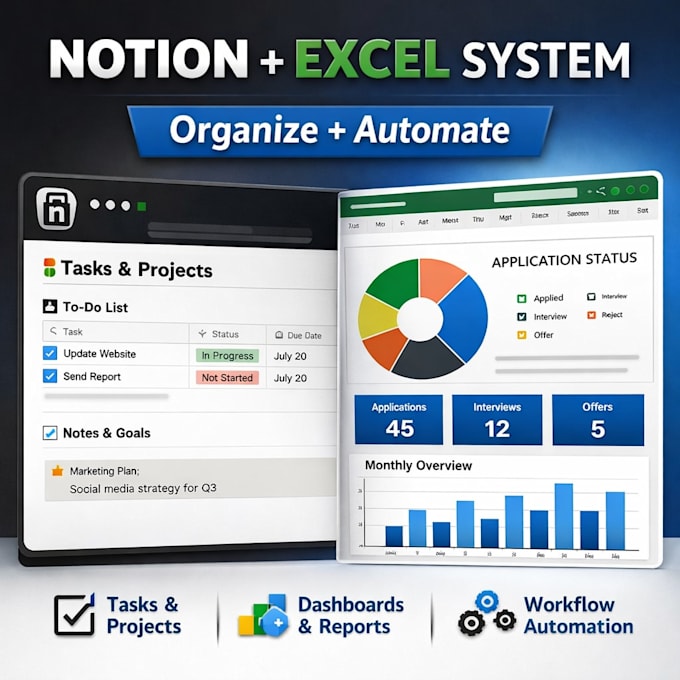 design notion and excel workflow system