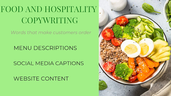 write food and hospitality SEO content that sell and attract