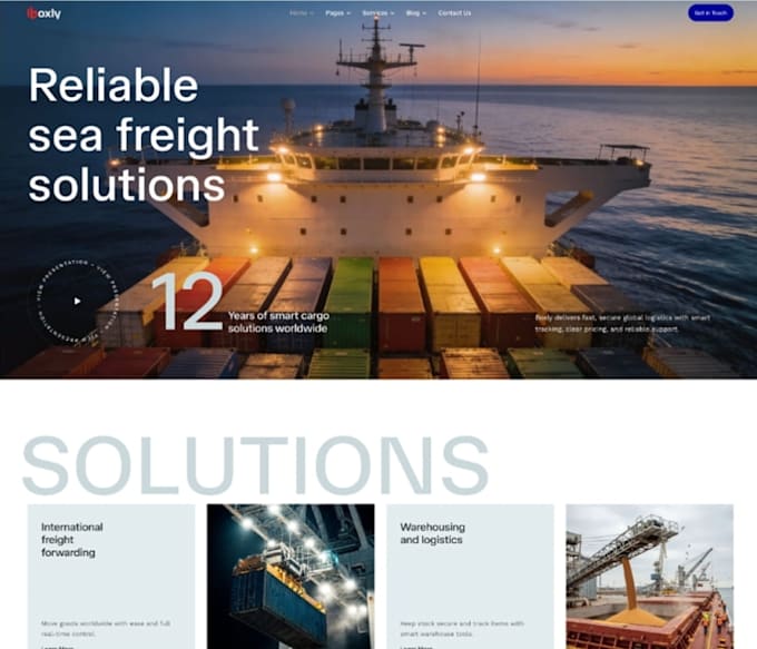 create logistics moving company website design