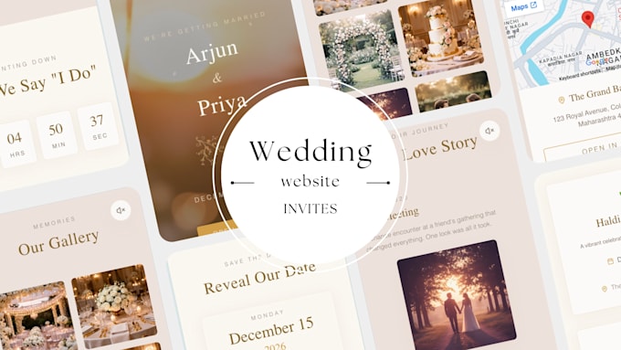 create a modern wedding invitation website with rsvp and countdown