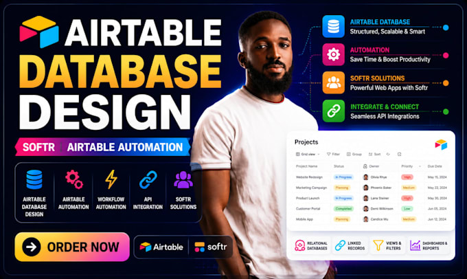 setup airtable database, softr webapp expert, airtable automation, n8n