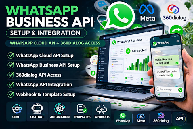 setup whatsapp business API whatsapp cloud API integration 360dialog  API access