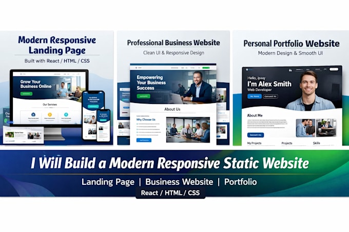 A fast modern react website with clean ui and responsive design by ...