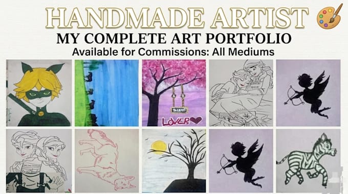 create a beautiful handmade painting or sketch on paper