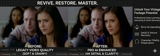 upscale, restore, and enhance your video to 2k, 4k, 8k and 60fps