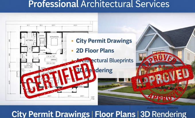 Design architectural 2d floor plans, city permit drawings and 3d ...
