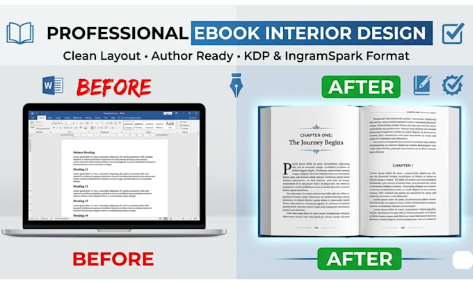 create ebook interior design and formatting for authors