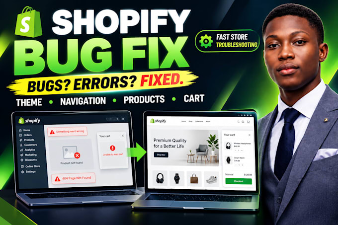 fix shopify bugs, theme errors, navigation and product sold out issues