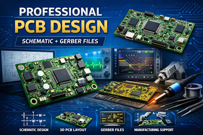 design pcb layout schematics and circuit, multilayer rigid pcb arduino in eagle