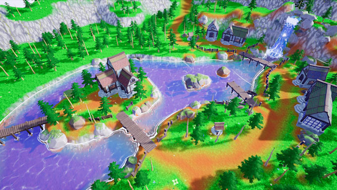 create stylized modular 3d game environment for unity or unreal engine game