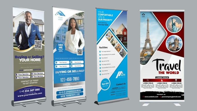 design roll up banner, billboard, retractable, pull up banner