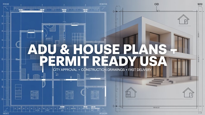 design adu and house plans with permit drawings for city approval USA