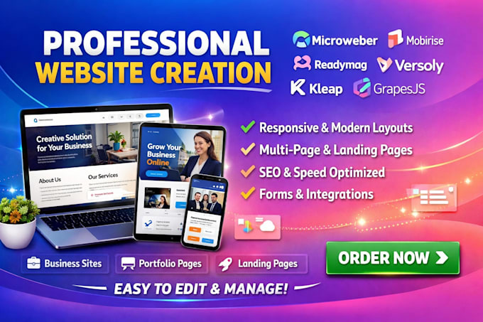 create microweber mobirise readymag versoly kleap ycode grapesjs brizy website