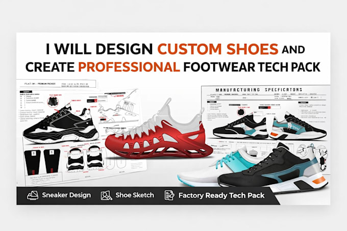 design custom shoe and create professional footwear tech pack