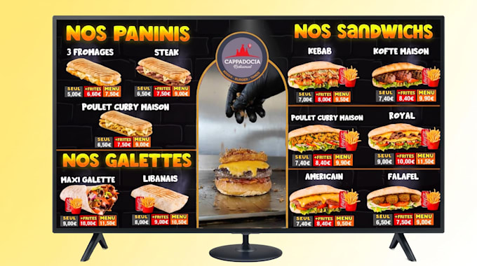 design your animated digital menu boards for restaurants