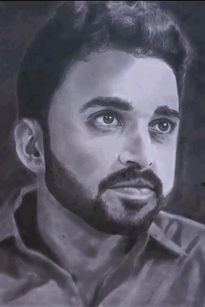 draw realistic pencil portrait from photo with process video