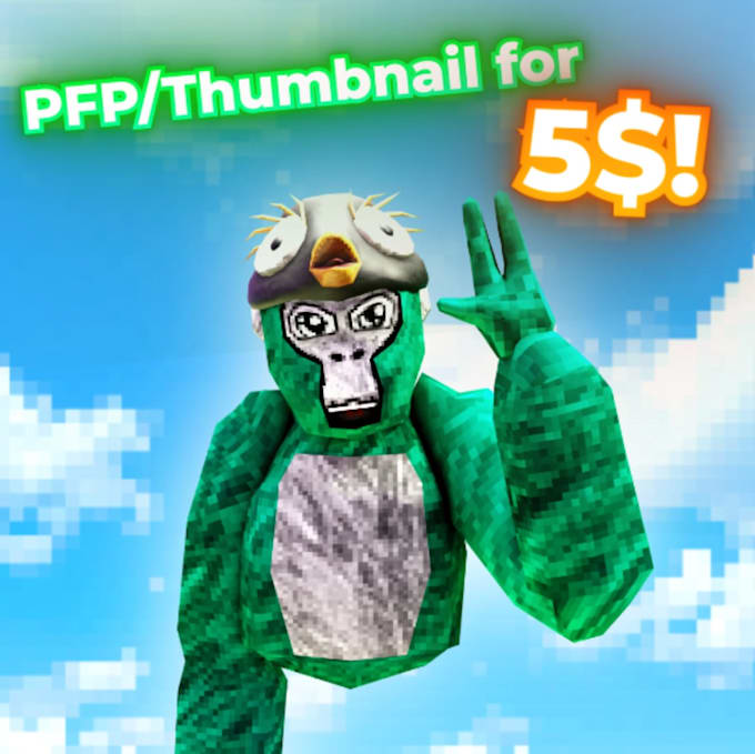 make high quality custom gorilla tag pfp and thumbnail