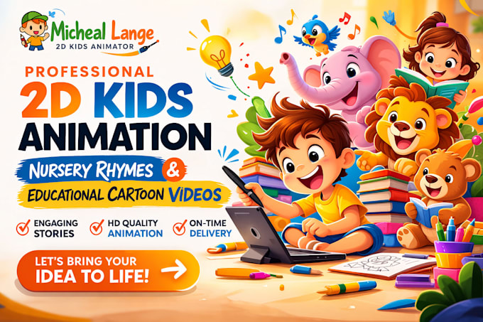 create 2d kids animation rhymes and educational cartoons