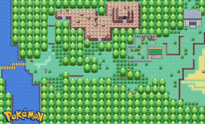 Create pixel pokemon style tileset gen 3, 4 ,5, pixel tileset, tile map ...