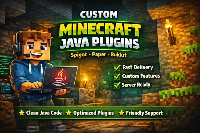 develop custom minecraft java plugin using spigot, paper, bukkit and server