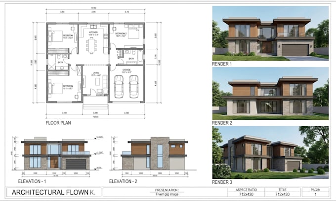 create architectural 3d floor plan, 2d floor plan and architectural rendering