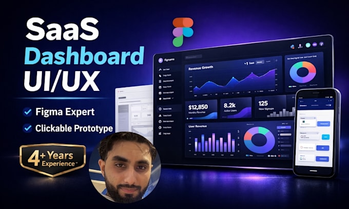 design modern saas dashboard UI UX in figma with clickable prototype