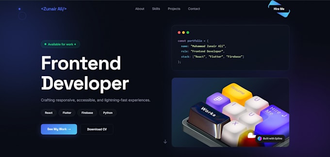 build a stunning or creative portfolio website in react