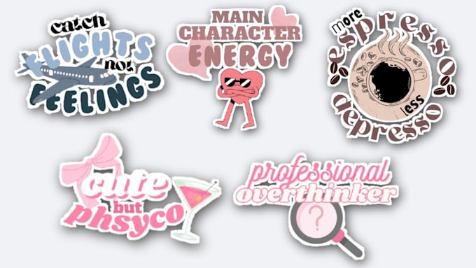 create cute and trendy typography sticker