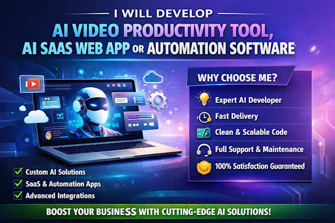 develop ai video productivity tool, ai video generator saas web app