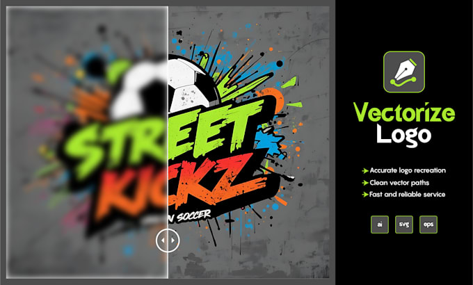 vectorize redraw blurry logo to clean editable vector