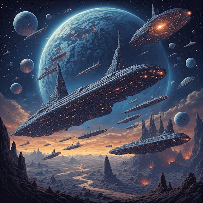 draw sci fi illustration and sci fi concept art