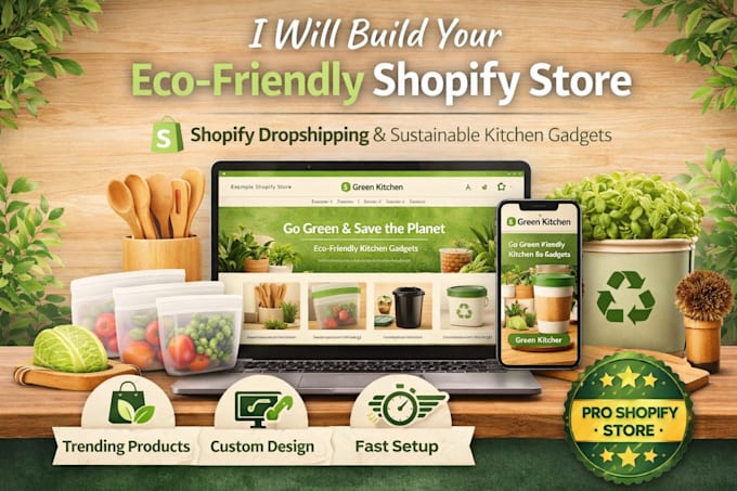 create eco friendly kitchen store on shopify green  dropshipping spocket syncee