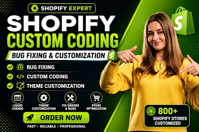 shopify custom coding or bug fixing and customization