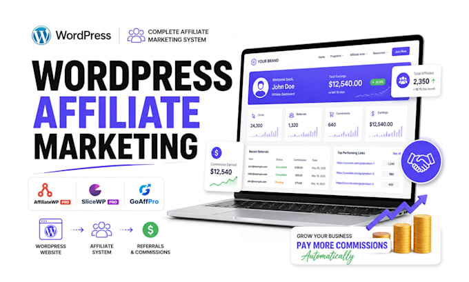 setup wordpress website affiliate marketing affiliatewp pro slicewp pro goaffpro