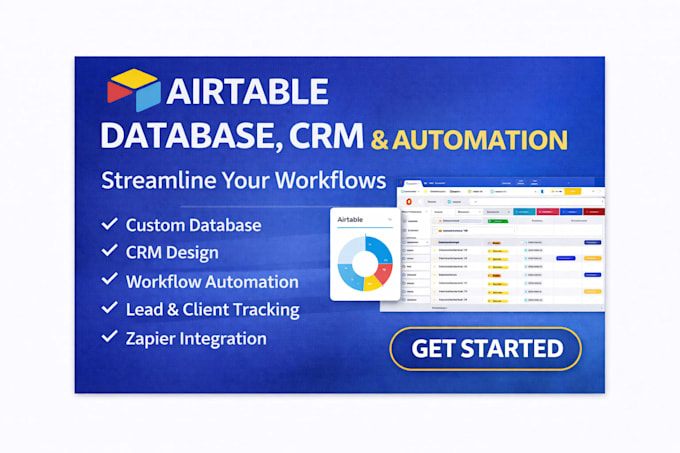 setup airtable CRM, airtable database, airtable automation and integrations