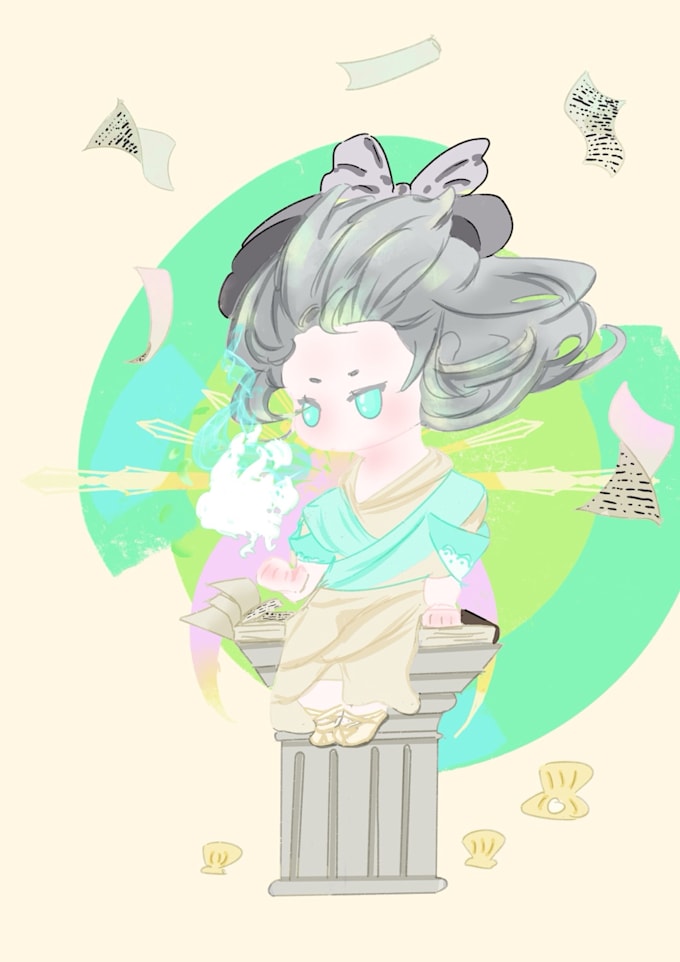 whimsical fanart illustrations in procreate