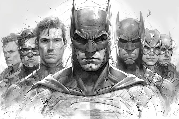 do super hero portrait sketch art