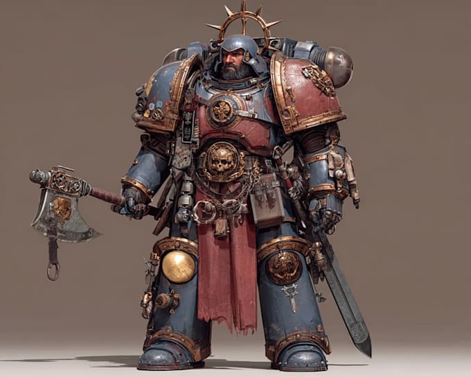 draw custom warhammer 40k characters in grimdark style