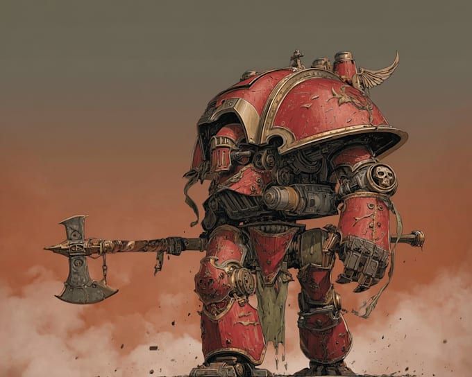 illustrate detailed warhammer 40k characters